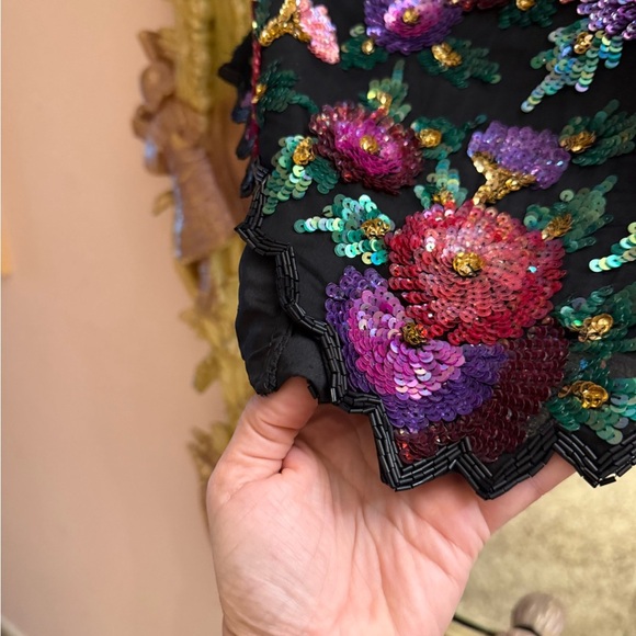 Vintage Floral Sequin Women's top - Picture 5 of 7